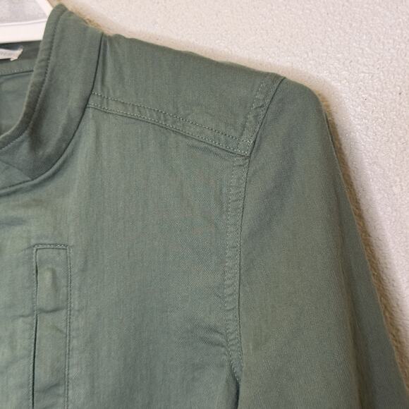 Eileen Fisher Lightweight Jacket Womens Size Small Green Organic Cotton Pockets - Picture 3 of 10